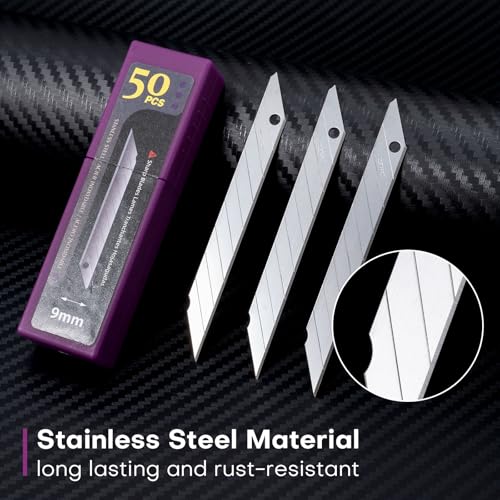 NEWISHTOOL 9mm Stainless Steel Blade, 30 Degree Snap Off Blades - 100 Pack
