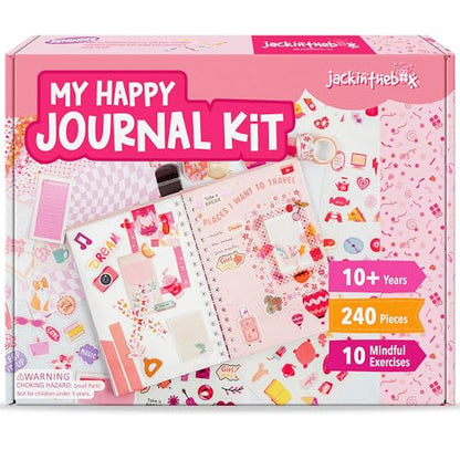 jackinthebox Happy Journal Kit for 8-12 Year Old Girls, Craft Scrapbook Set - color: Pink