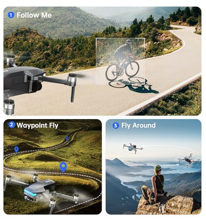 GPS Drones with Camera for Adults 4K, Foldable Drone with Brushless Motor, Auto Return/Follow, Tap Fly/Circle Fly, Beginner-Friendly One Key Start, 45 Mins Flight, Under 249g