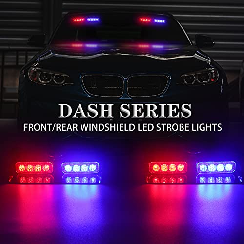 XRIDONSEN 2 in1 Dash Strobe Lights Interior Windshield Lights - color: Red/Blue