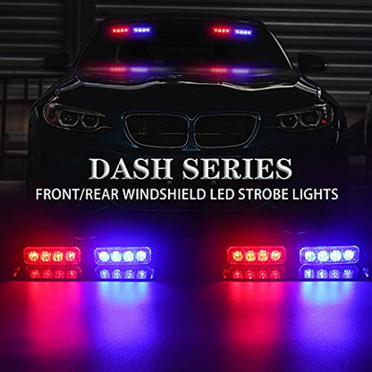 XRIDONSEN 2 in1 Dash Strobe Lights Interior Windshield Lights - color: Red/Blue