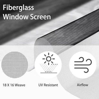 59 in x 100 ft Fiberglass Window Screen Mesh, Window Screen Replacement, Screen Door Mesh, Screen Mesh Roll, Porch Screens for Patios Outside Outdoor, Heavy Duty Window Screens for House Windows - size: 59 in x 100 ft