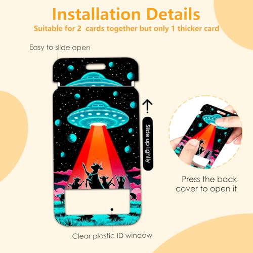 Alien Spacecraft Lanyards Cute Alien Spacecraft ID Badge Holder - color: Alien Spacecraft-black