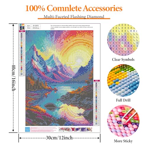 Diamond Art Kits for Adults, Rainbow DIY 5D Diamond Painting for Beginners - color: BLKJDP19