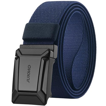 JUKMO Men's Stretch Tactical Belt, 1.5" Elastic Nylon Web with Flip Buckle - color: Blue, size: Medium-for Waist 36"-42"(Length 49")