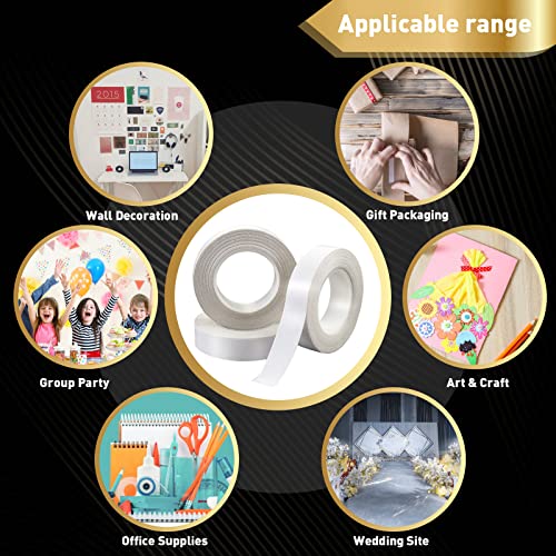 3 Rolls Thin Double Sided Tape for Crafts,0.4-in by 43-ft - style: 0.4in* 3 Rolls