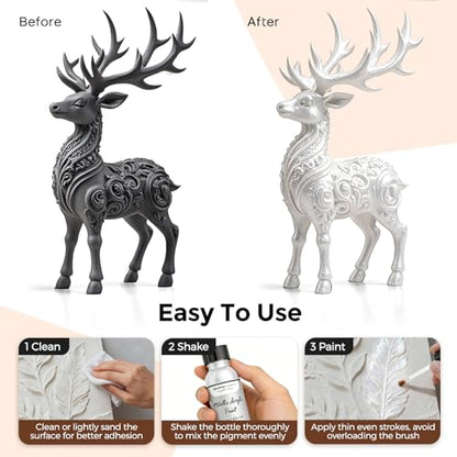 Nicpro 60ml Metallic Pearl White Acrylic Paint, Pearlescent Touch Up Paint - color: Pearl White