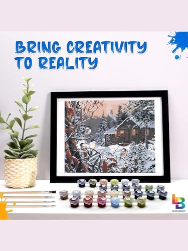 Ledgebay Paint by Numbers Kit for Adults, 16x20 Unframed Canvas - color: Enchanted Woods, size: 16" x 20" Unframed