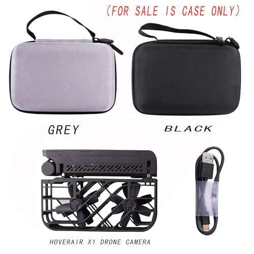 Hard EVA Carrying Case Compatible with HOVERAir X1 Drone with Camera Kit storage case (grey)