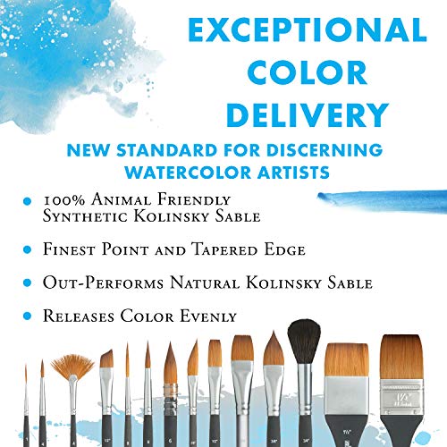 Princeton Aqua Elite Round Travel Brush, Synthetic, Short Handle, Size 10, 1 Count - size: Size 10