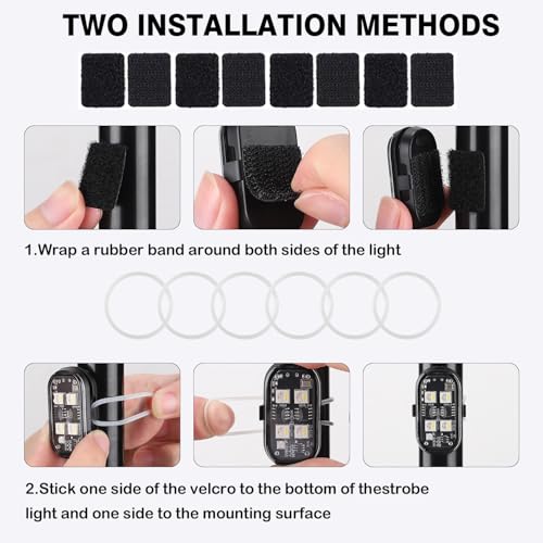 4LEDs Wireless LED Strobe Lights, Rechargeable Anti-Collision Warning Light - size: 4PCS (Upgraded 4LEDs)