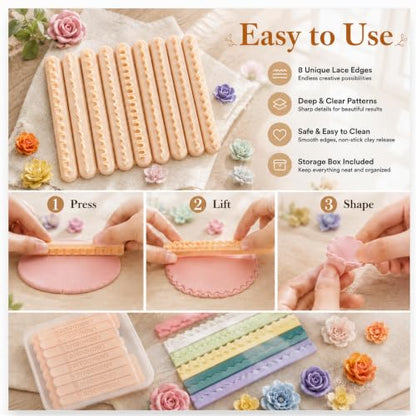 DIYOOHOMY Polymer Clay Cutters, Polymer Clay Flower Molds, Earring Making - color: Terracotta