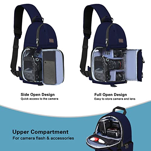 MOSISO Camera Sling Bag, Photography Shoulder Bag Compact Camera Backpack - color: Navy Blue