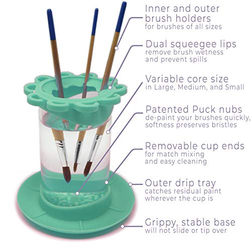 Paint Puck Ultimate Rinse Cup Paint Brush Cleaner, Mug (4 in), Green - color: Green, size: Mug