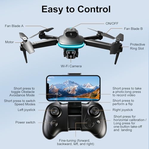 Ourlife Mini Drone with Camera 1080P for Adults,36Min Flight Time - color: BlackGreen
