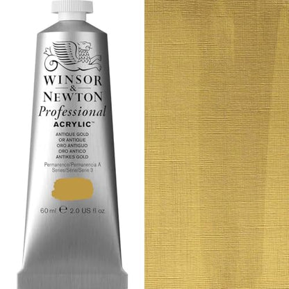 Winsor & Newton Professional Acrylic Paint, 60ml, Antique Gold - color: Antique Gold, style: 2-oz Tube