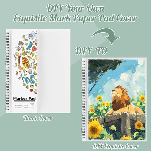 3 Pack Marker Paper Pad 7.6 × 10 in, 200gsm Spiral Sketchbook - size: 7.6×10 Inch (3 pack)