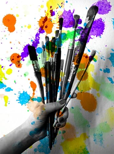Beautlfultracy 5 Pcs Small Paint Brush Flat Paint Brushes for Small Medium or Larger Paint Job (Black)