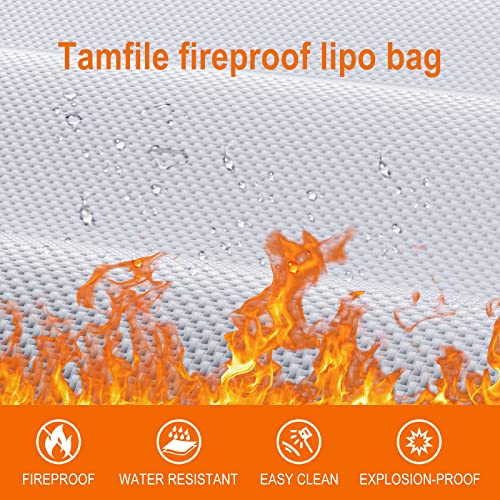 Tamfile Fireproof Lipo Battery Bag, 4200°F Explosionproof Lipo Safe, Silver - color: Silver