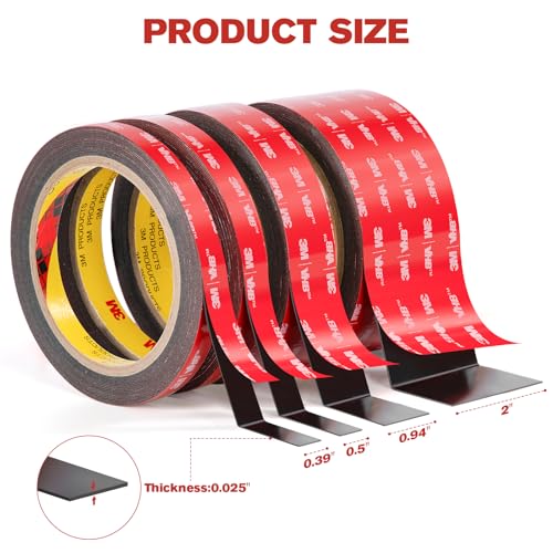 Double Sided Tape Heavy Duty 2" x 16.5 ft Mounting Tape VHB 5925 Black - color: Black, size: 2"×16.5ft
