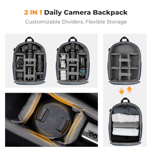 K&F CONCEPT Camera Backpack, DSLR/SLR/Mirrorless Photography Camera Bag - color: 05-Blue