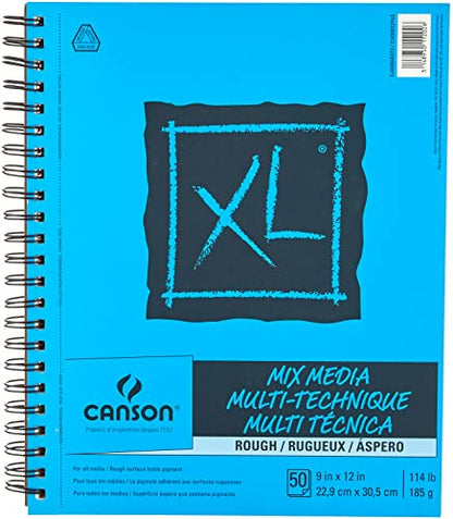 Canson XL Series Mixed Media Paper Pad, Rough, White, 9x12 in - size: 9x12, style: Mixed Media, Rough