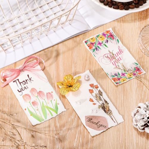 25 Sheets Watercolor Paper, 2 x 3.5, Deckled Edge Handmade Paper - size: 2 x 3.5 inch
