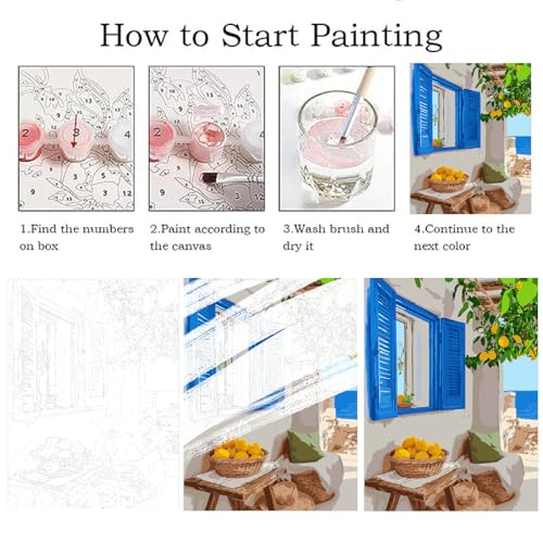 ZRIZQ Paint by Numbers Kit for Adults Beginner,Lemon Tree,16x20 - color: 16"X20"Rolled Canvas(Frameless)-Landscape 2