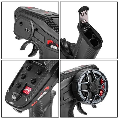INJORA T6M 2.4GHz Transmitter with 6CH Receiver for 1/24 1/18 RC Crawler