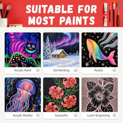 Simetufy 12 Pack 8x10 Black Canvas Boards for Painting, Flat Canvas Panels - size: 8"x10" Black