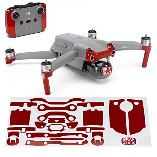 Wrapgrade Skin Compatible with DJI Air 2S | Accent Color A (Super RED) - color: Super Red