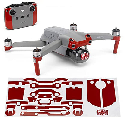 Wrapgrade Skin Compatible with DJI Air 2S | Accent Color A (Super RED) - color: Super Red