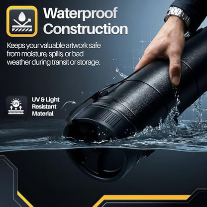 Flexzion Extra Large & Wide Poster Tube with Strap, Telescoping 30-54 in - size: Extra Large & Wide