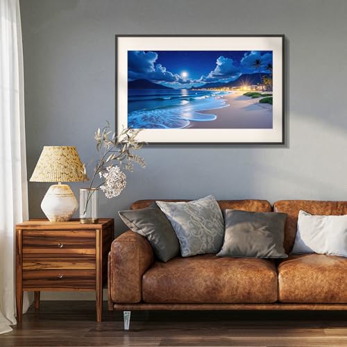 SparkGlow Moonlight Beach Diamond Art Kits for Adults, 27.5 X 15.7 Inch - color: Landscape 035