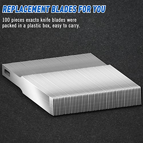 DIYSELF 100 Pack Exacto Blades Refills #17, Carbon Steel Chisel Blades - style: #17