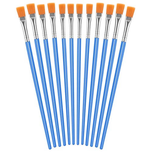 UPINS 11 Pcs Flat Paint Brushes Miniature Small Thin Painting Brushes for Detail Painting