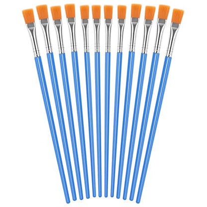 UPINS 11 Pcs Flat Paint Brushes Miniature Small Thin Painting Brushes for Detail Painting