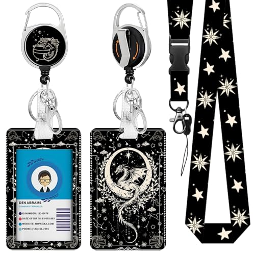 Dargon Lanyards for ID Badge Holder, Cute Dargon Cactus ID Badge Holder - color: Dargon-black