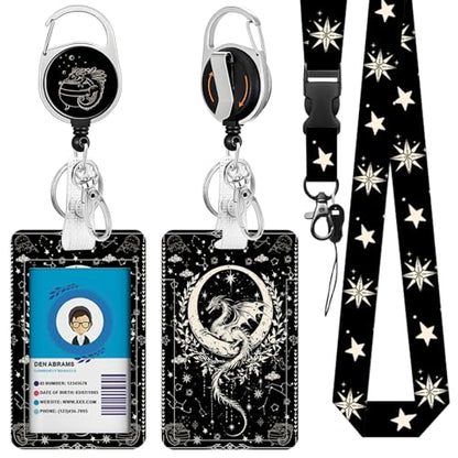 Dargon Lanyards for ID Badge Holder, Cute Dargon Cactus ID Badge Holder - color: Dargon-black