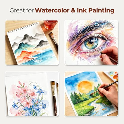 Nicpro 8Pcs Watercolor Paint Brushes Professional, Travel Paint Brush Set - size: 8 PCS