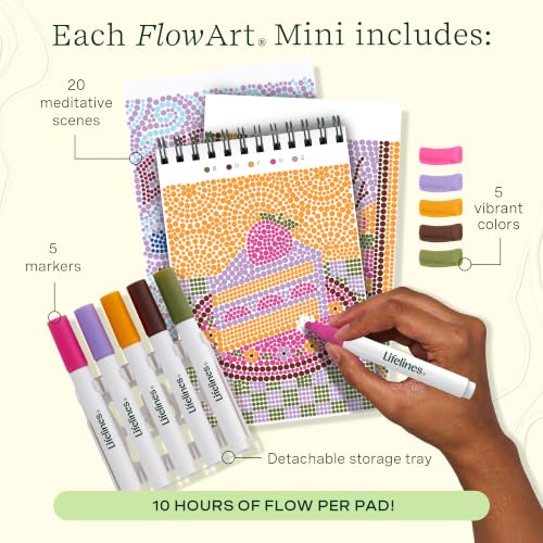 Lifelines FlowArt Mini Activity Pad, 3-Pack - Dot-by-Letter Coloring Books - size: Minis, style: 3 Pack - Café Comforts