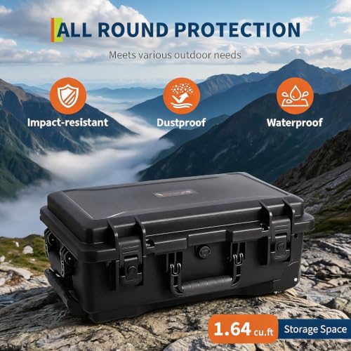 Lockable Waterproof Equipment Case with Telescoping Handle