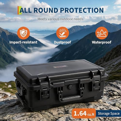 Lockable Waterproof Equipment Case with Telescoping Handle