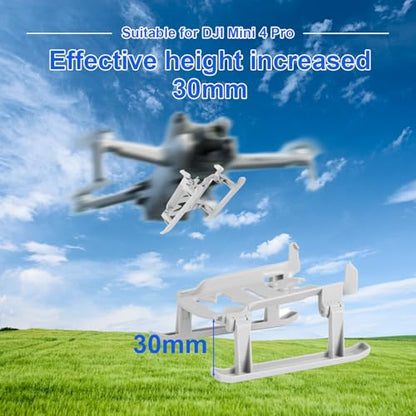 Landing Gear Extensions for DJI Mini 4 Pro Accessories, Lightweight Plastic Foldable Extended Leg Kit Compatible with Mini 4 Pro Drone Landing Protector (Gray)