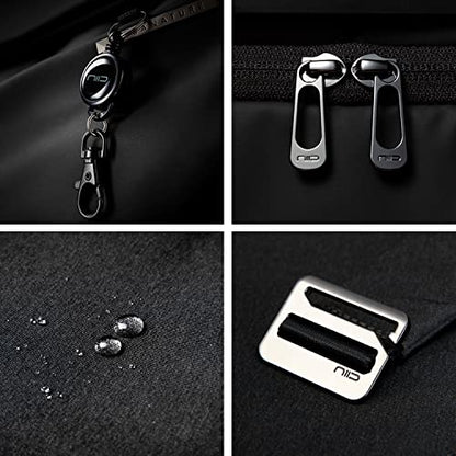 NIID R1 EDC Sling Bag for Men: 5L-6L Expandable Capacity - color: Meteorite Black