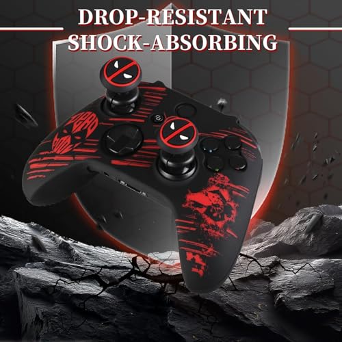 Silicone Skin Cover Sticker x 1 & Extender Grips x 2 for Xbox Series/One Controller Deapool