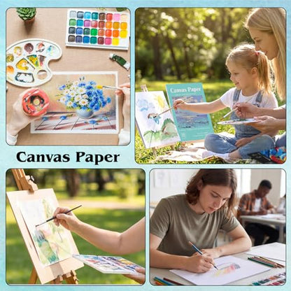 Prudiut Canvas Paper Pad 9x12 in, 25 Sheets, 200 GSM, Glue Bound - color: 9”x12”