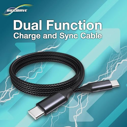 BoxWave Cable Compatible with Fimi Mini 3 Drone with 3 Batteries - DirectSync PD Cable (3ft) - USB-C to USB-C (100W), Type C Braided Charge and Fast Sync - Jet Black