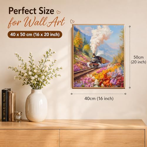 AUKELHJ Paint by Numbers Kit for Adults Beginner, Train, 16X20 Inch - color: 14-Train