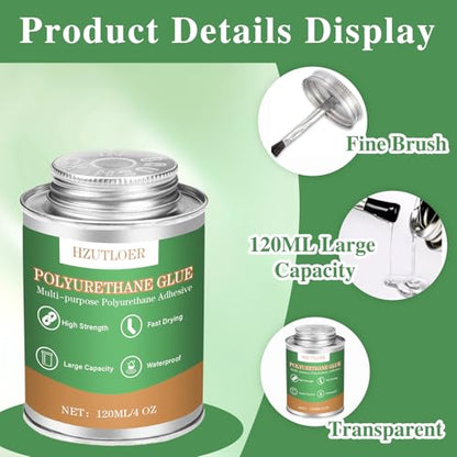 Polyurethane Adhesive,120ML Multi-Purpose Polyurethane Glue,Super Glue for PU,PVC,TPU,ABS,etc,High Strength,Waterproof,Heat Resistant